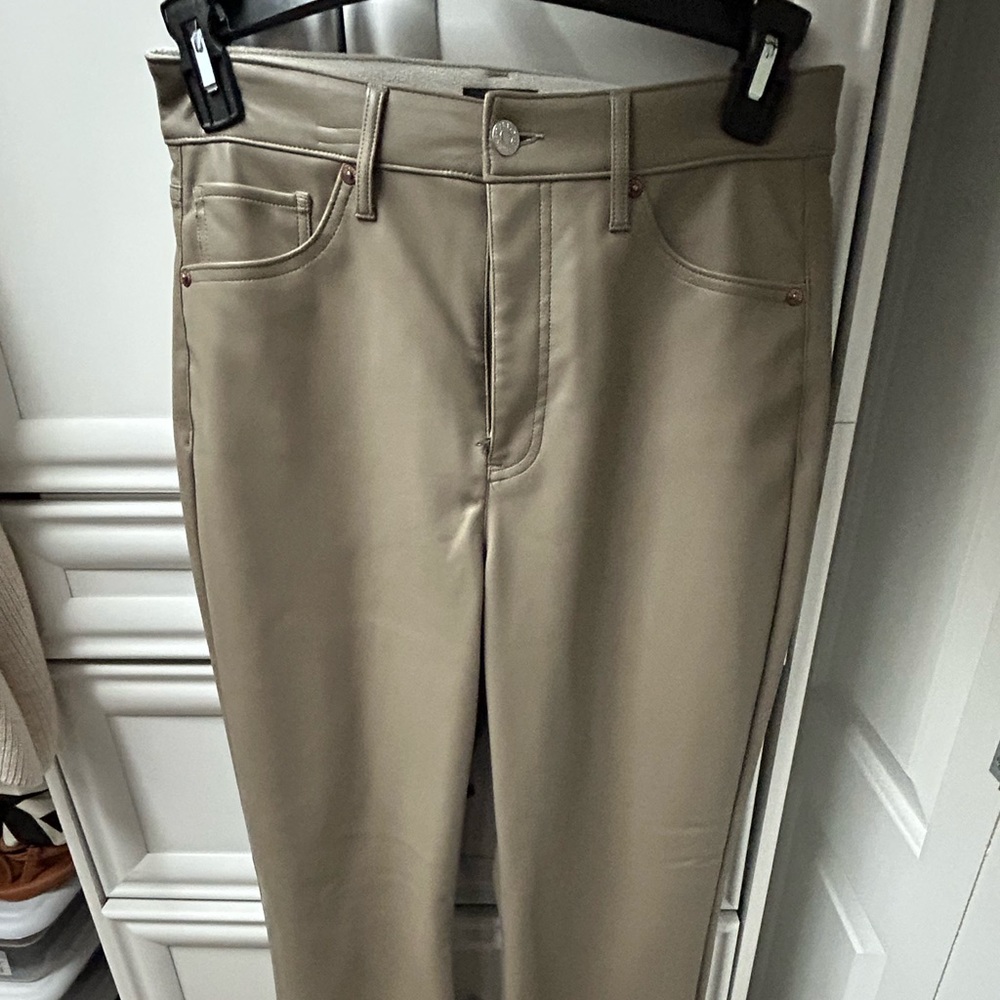 Express Modern Straight Super High Rise Faux Leather Pants